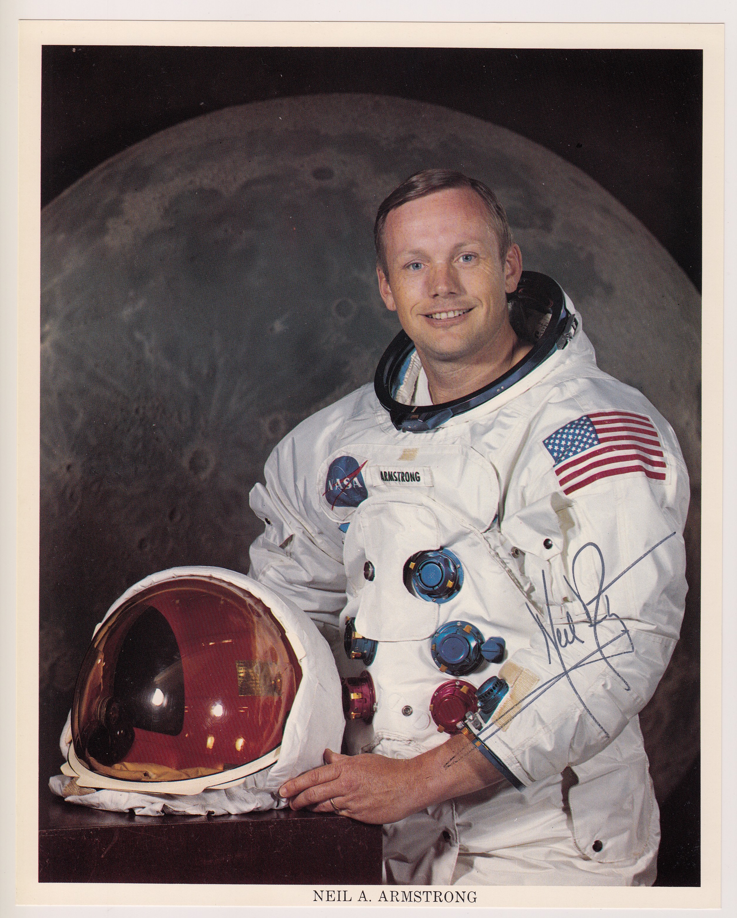 Neil Armstrong Signed Spacesuit NASA Litho